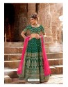 Dark Green Trendy Heavy Embroidered Designer Wedding Lehenga Choli