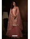 Peach Latest Heavy Designer Wedding Sharara Salwar Suit