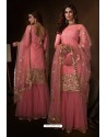 Pink Latest Heavy Designer Wedding Sharara Salwar Suit