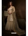 Light Beige Latest Heavy Designer Wedding Sharara Salwar Suit