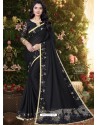 Black Stylish Party Wear Embroidered Designer Wedding Sari