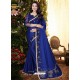 Royal Blue Stylish Party Wear Embroidered Designer Wedding Sari