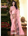 Pink Stylish Party Wear Embroidered Designer Wedding Sari