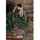 Dark Green Party Wear Designer Printed Banarasi Silk Sari