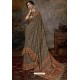 Grey Party Wear Designer Printed Banarasi Silk Sari