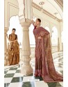 Old Rose Casual Wear Designer Brasso Silk Sari