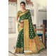 Dark Green Designer Festival Wear Heavy Banarasi Silk Sari