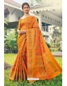 Mustard Designer Festival Wear Heavy Banarasi Silk Sari