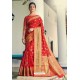 Red Designer Festival Wear Heavy Banarasi Silk Sari