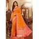 Orange Designer Festival Wear Chanderi Cotton Sari