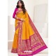 Mustard Latest Party Wear Designer Upada Silk Sari