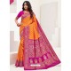 Orange Latest Party Wear Designer Upada Silk Sari