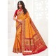 Orange Latest Party Wear Designer Upada Silk Sari