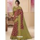 Maroon Designer Classic Wear Silk Tissue Crush Sari