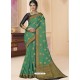 Jade Green Designer Classic Wear Silk Tissue Crush Sari