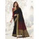 Black Latest Designer Party Wear Raw Silk Sari