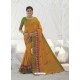 Mustard Latest Designer Party Wear Raw Silk Sari