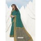 Aqua Mint Latest Designer Party Wear Raw Silk Sari