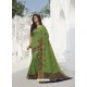Green Latest Designer Party Wear Raw Silk Sari