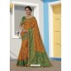 Orange Latest Designer Traditional Wear Raw Silk Sari