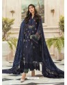 Navy Blue Latest Heavy Faux Georgette Designer Party Wear Pakistani Style Salwar Suit