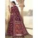 Maroon Latest Designer Traditional Wear Silk Sari