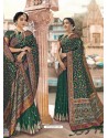 Dark Green Latest Designer Traditional Wear Silk Sari