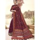 Deep Wine Latest Designer Traditional Wear Silk Sari