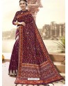 Deep Wine Latest Designer Traditional Wear Silk Sari