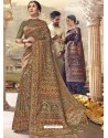 Beige Latest Designer Traditional Wear Silk Sari