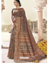 Grey Latest Designer Traditional Wear Silk Sari