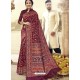 Maroon Latest Designer Traditional Wear Silk Sari