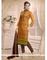 Yellow Chanderi Churidar Designer Suit