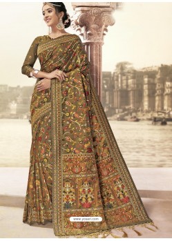 Marigold Latest Designer Traditional Wear Silk Sari