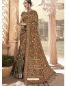 Beige Latest Designer Traditional Wear Silk Sari