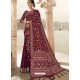Maroon Latest Designer Traditional Wear Silk Sari