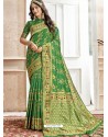 Forest Green Latest Designer Traditional Wear Banarasi Silk Sari