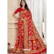 Red Latest Designer Traditional Wear Banarasi Silk Sari