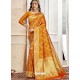 Orange Latest Designer Traditional Wear Banarasi Silk Sari