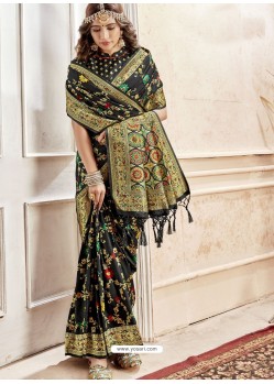 Black Latest Designer Traditional Wear Banarasi Silk Sari