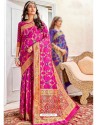 Magenta Latest Designer Traditional Wear Banarasi Silk Sari