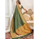 Dark Green Latest Designer Traditional Wear Banarasi Silk Sari