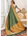 Dark Green Latest Designer Traditional Wear Banarasi Silk Sari