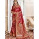 Red Latest Designer Traditional Wear Banarasi Silk Sari