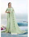 Sea Green Latest Designer Party Wear Bember Georgette Sari