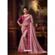 Pink Latest Designer Party Wear Vichitra Silk Sari