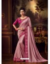 Pink Latest Designer Party Wear Vichitra Silk Sari