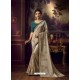 Light Beige Latest Designer Party Wear Vichitra Silk Sari