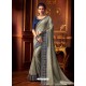 Silver Latest Designer Party Wear Vichitra Silk Sari