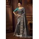 Dull Grey Latest Designer Party Wear Vichitra Silk Sari